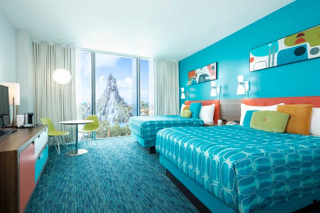 Volcano Bay-uitzicht 2 queensize bedden